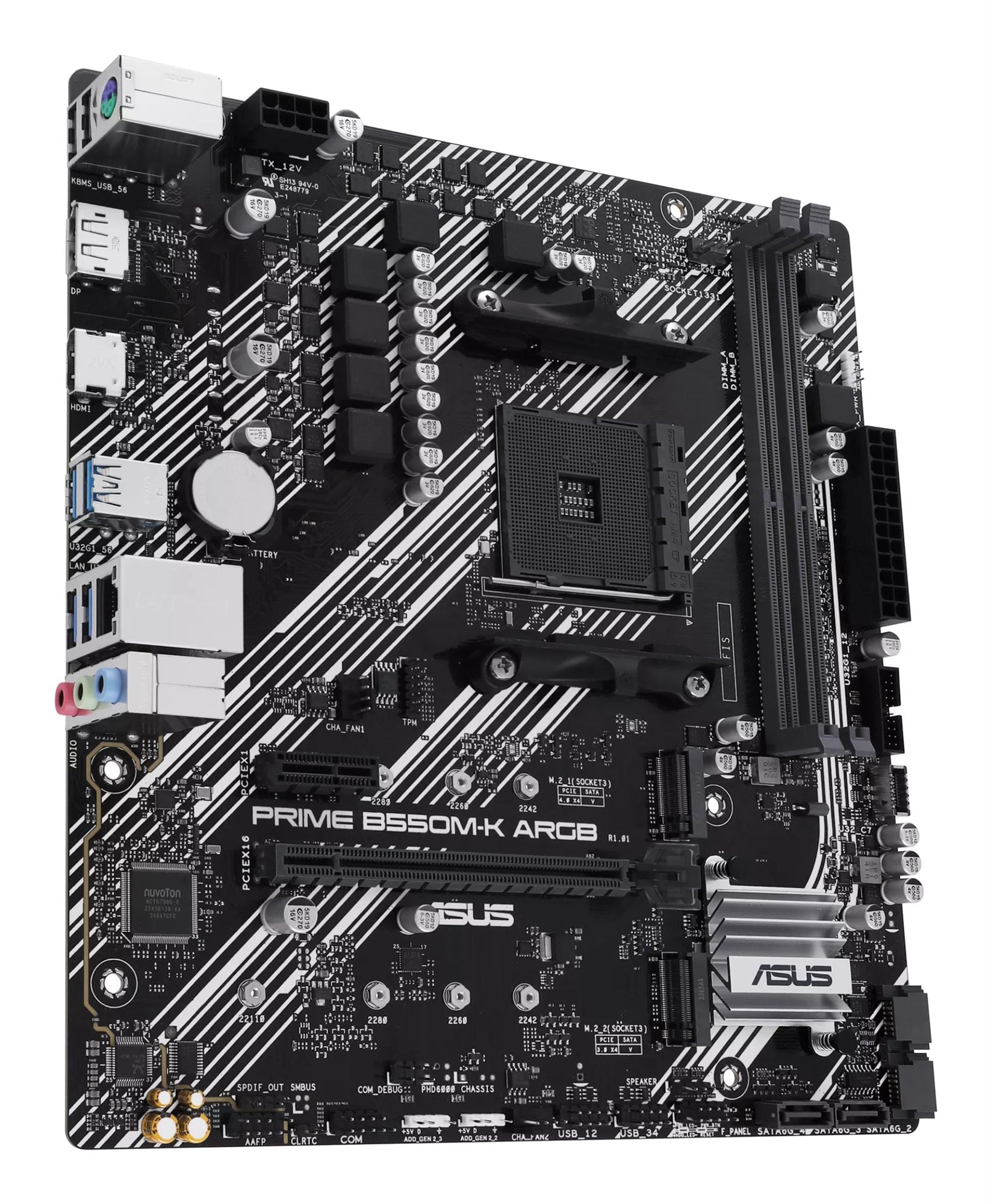 ASUS PRIME B550M-K ARGB AM4 2DDR4 microATX 4xSATA MB 1xHDMI 2.1 1xDP 1.4 2xM.2