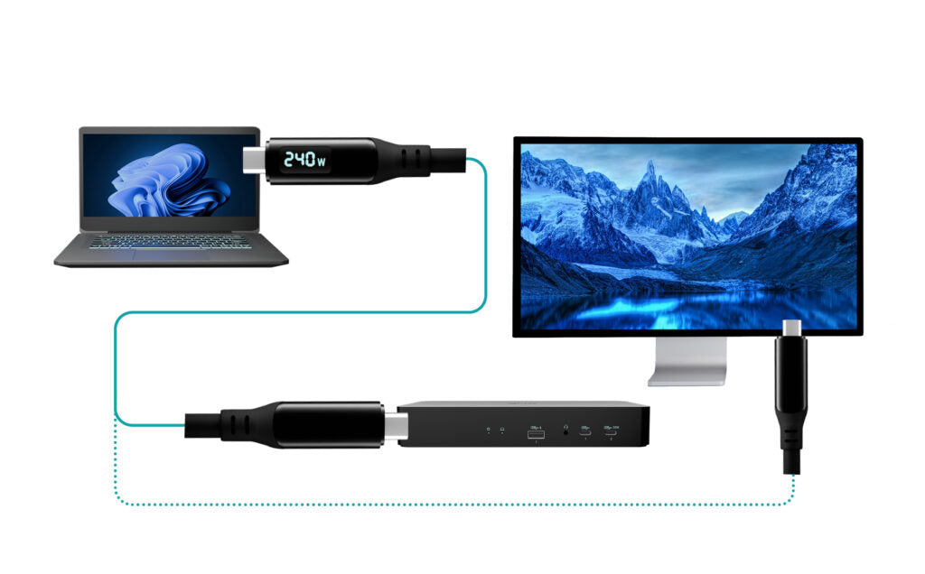 I-TEC Thunderbolt 4/USB4 Class Pro Cable 240W with LCD 40 Gbps 150 cm