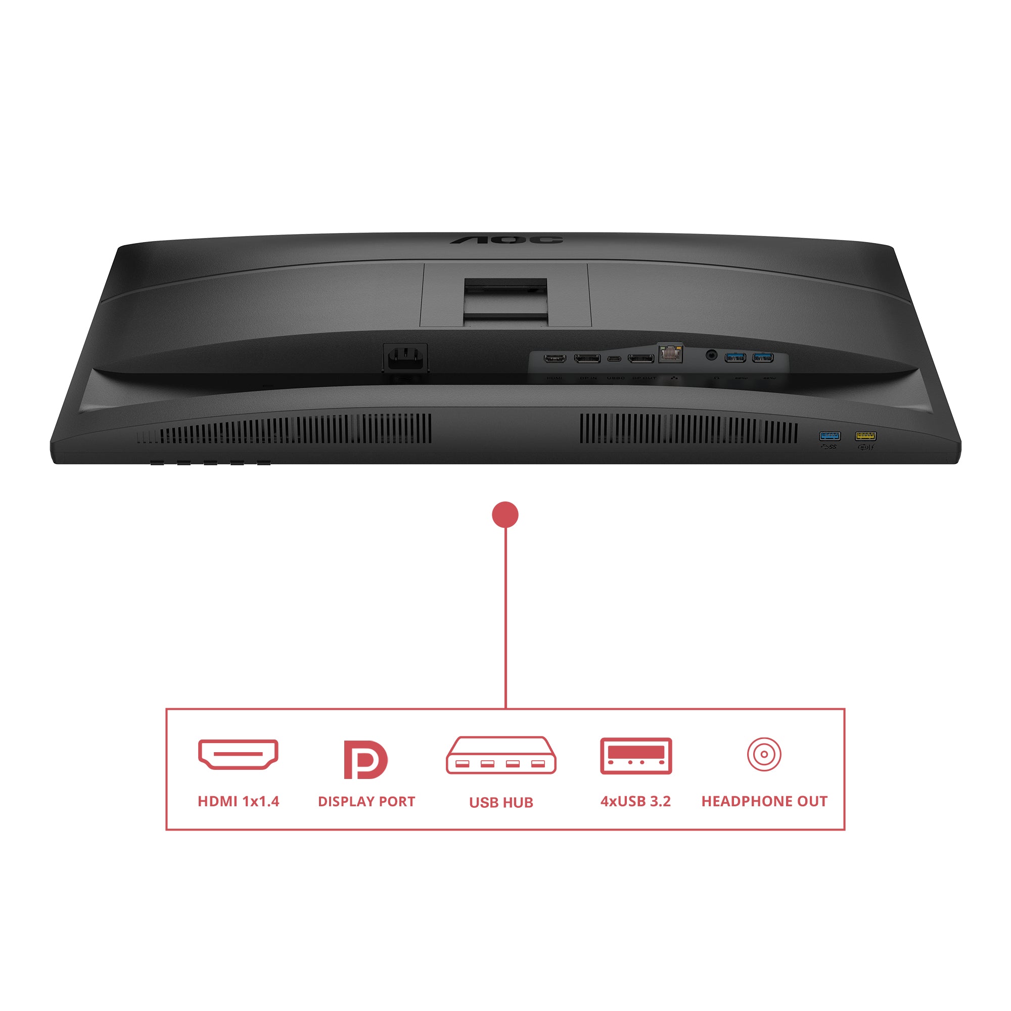 AOC 27E4CV - Écran LED - 27" - 1920 x 1080 Full HD -  @ 120 Hz - IPS - 300 cd/m² - 1500:1 - 4 ms - HDMI, DP, USB-C, RJ45, GAR 5 ans