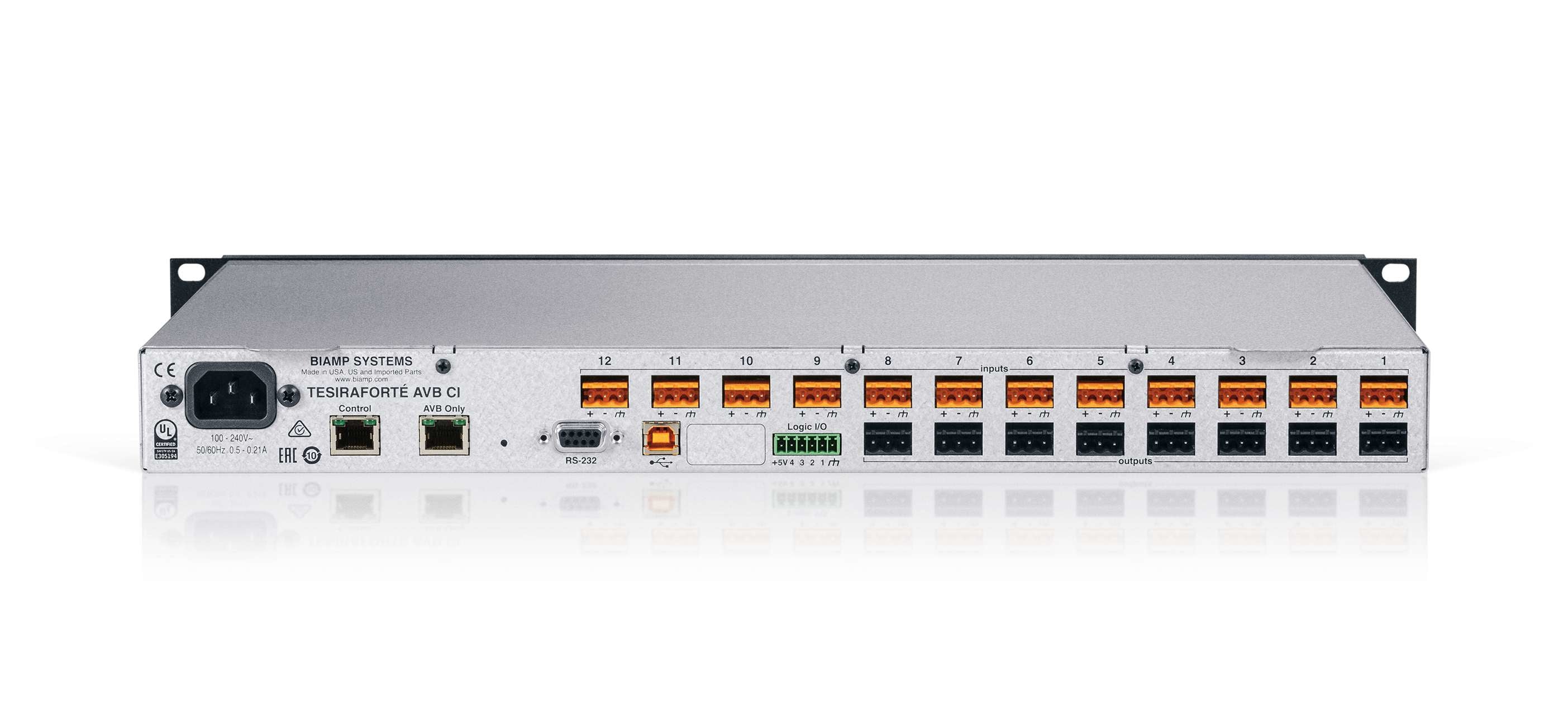 Biamp TesiraFORTE AVB CI Fixed I/O DSP Analogue Processor