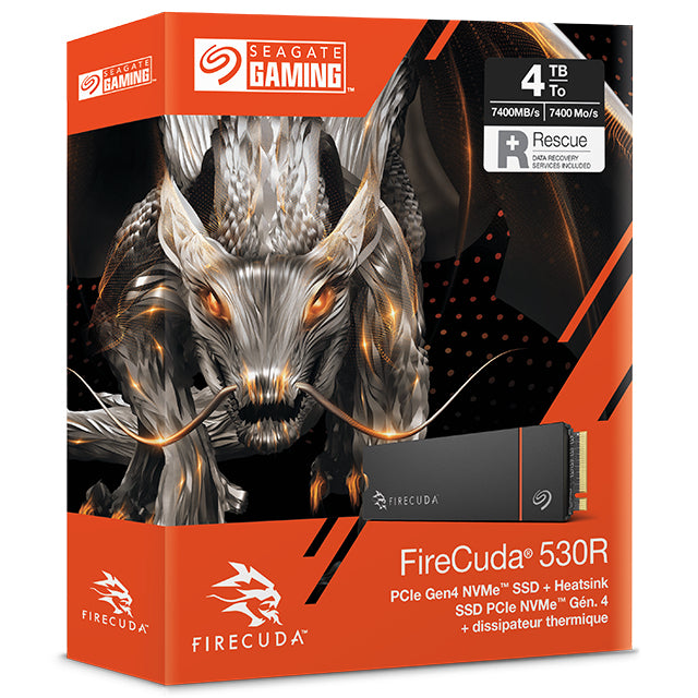 SEAGATE FireCuda 530R 2To SSD Heatsink PCIe Gen4x4 NVMe M.2