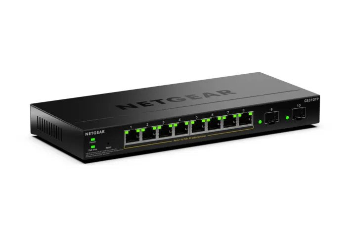 NETGEAR S350 Series 8-Port Gigabit Ethernet PoE+ Smart Managed Essentials Switch with 2 Dedicated SFP Ports