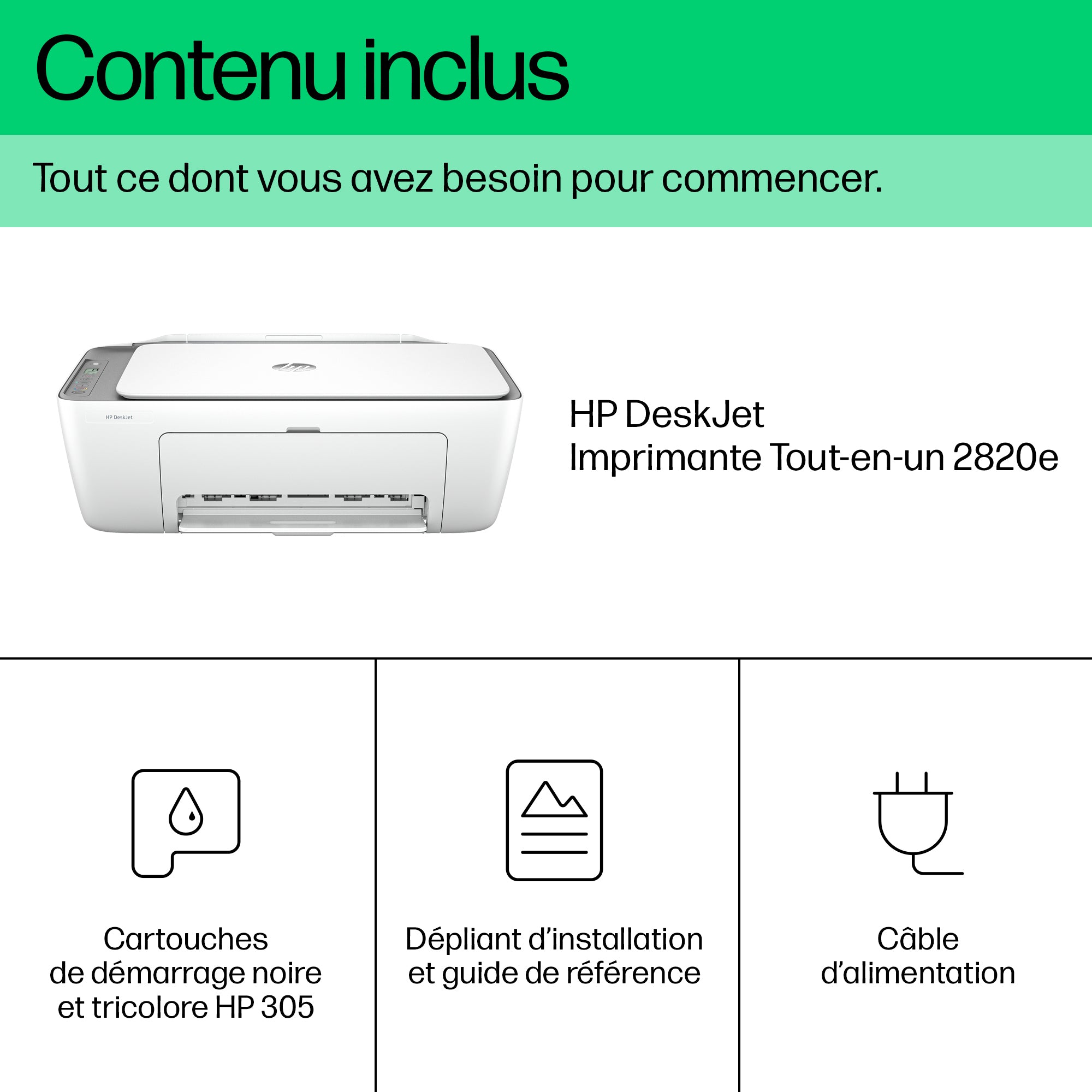 HP Deskjet 2820e All-in-One MFP colour inkjet 216x297mm A4 7.5ppm Print 60sheets USB Bluetooth Wi-Fi