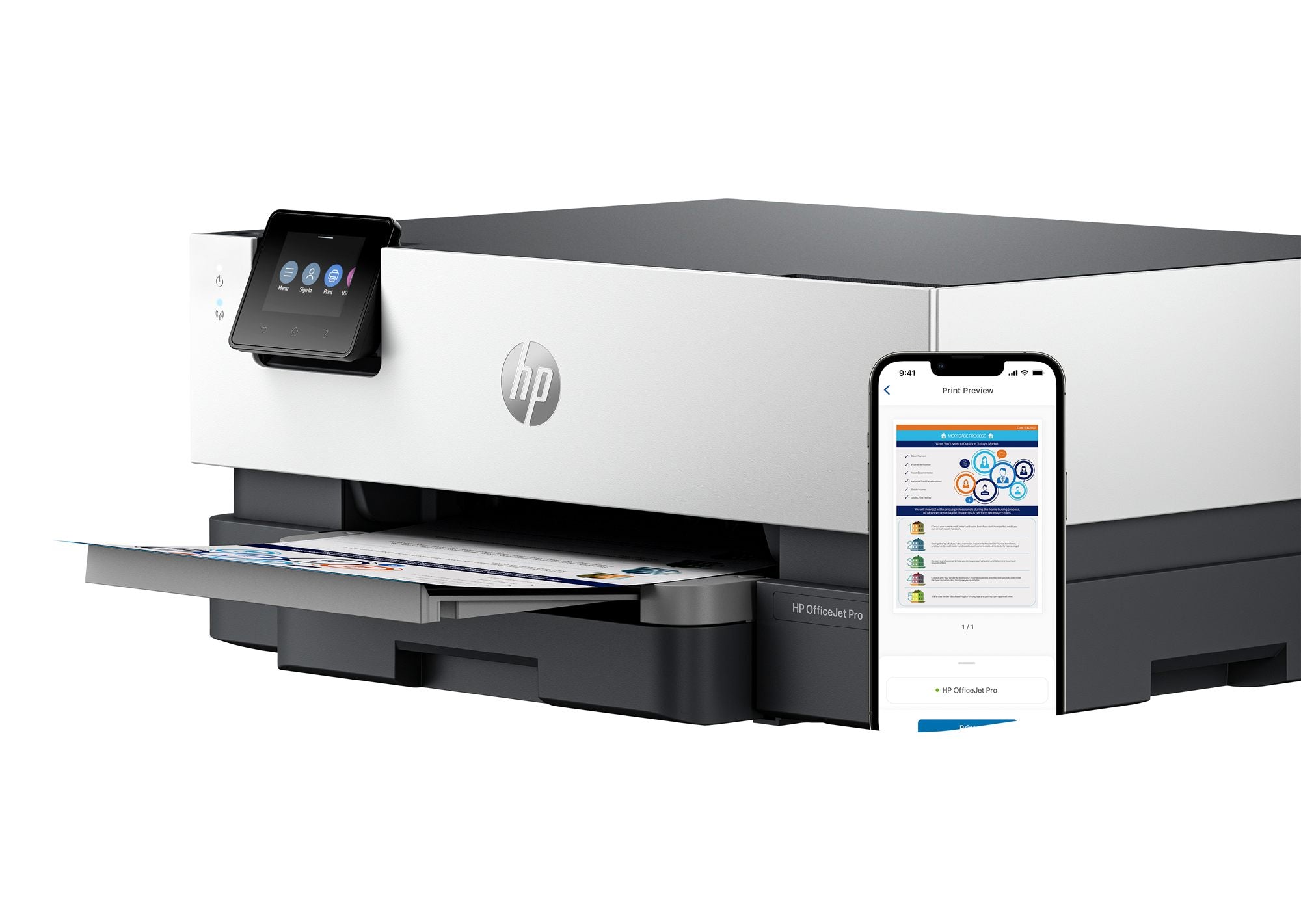 HP Officejet Pro 9110b Printer colour Duplex inkjet A4 1200x1200dpi 22ppm mono 18ppm colour 250sheets USB LAN Wi-Fi Bluetooth 5.0 LE