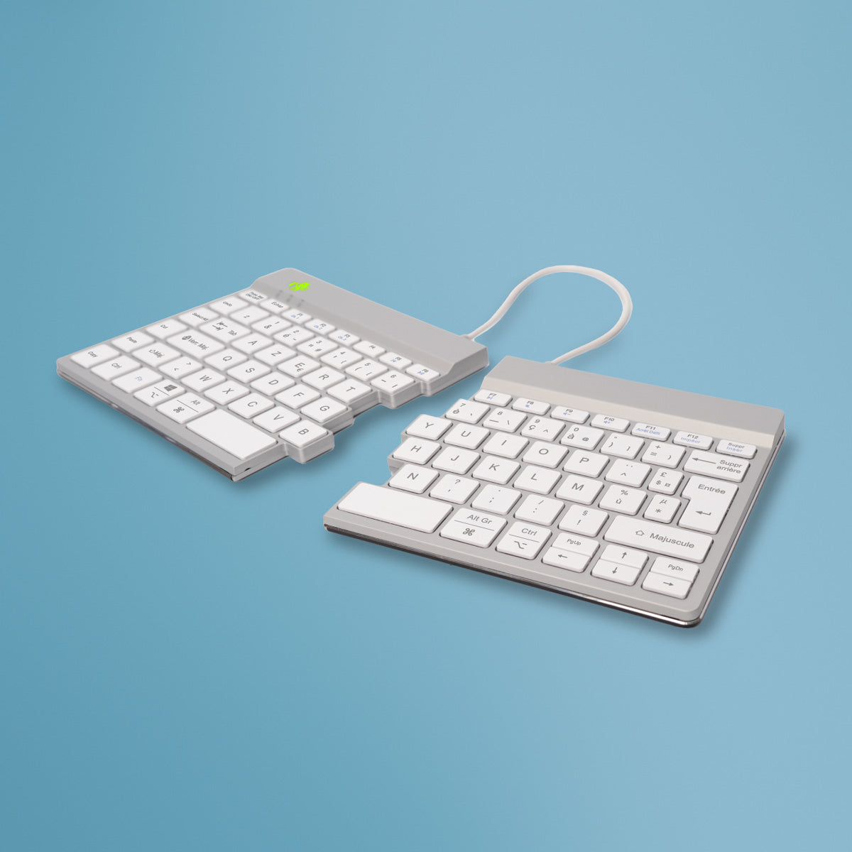 R-GO TOOLS Clavier ergo Split Break, divisé Bluetooth blanc