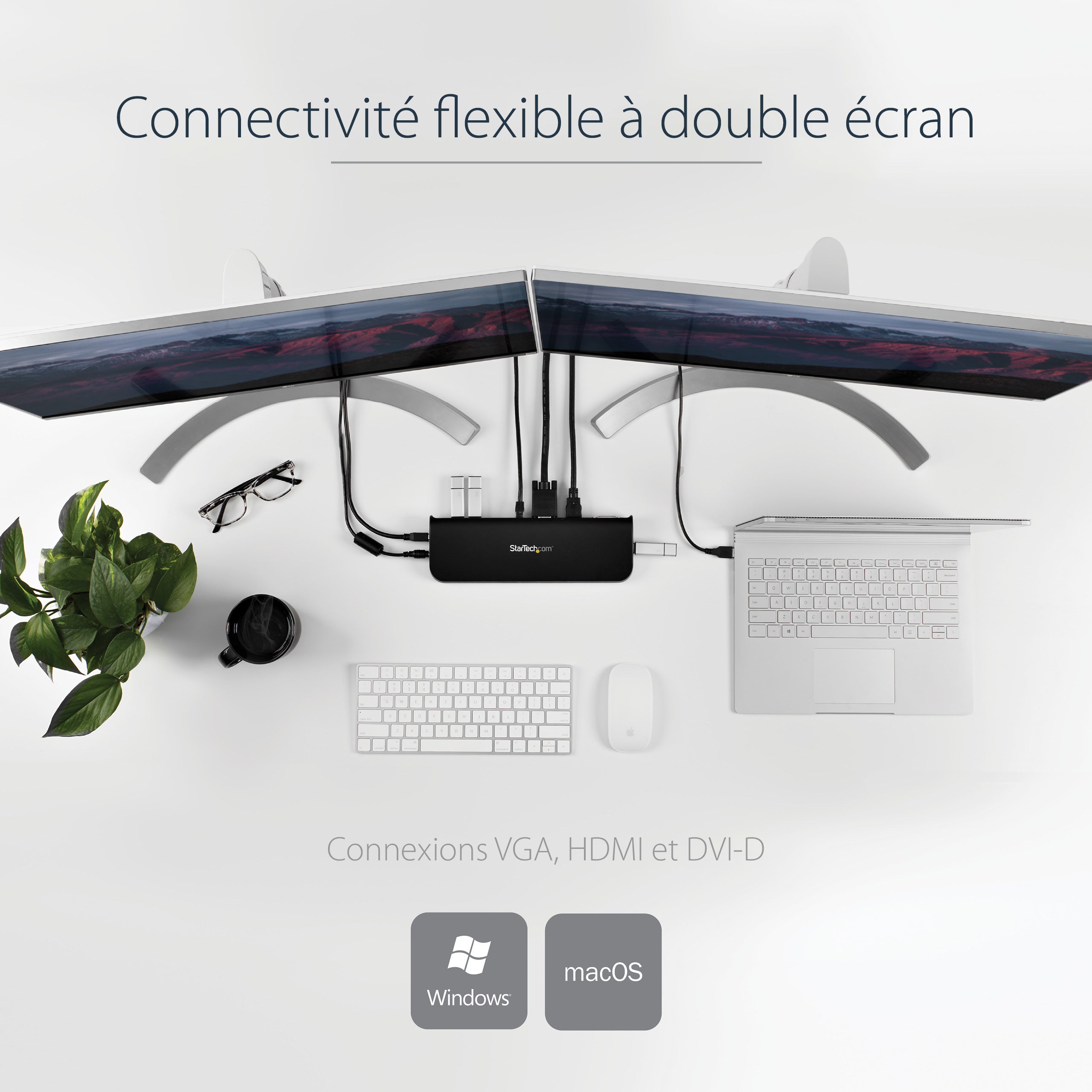 Universal Dual Monitor USB 3 Laptop Dock