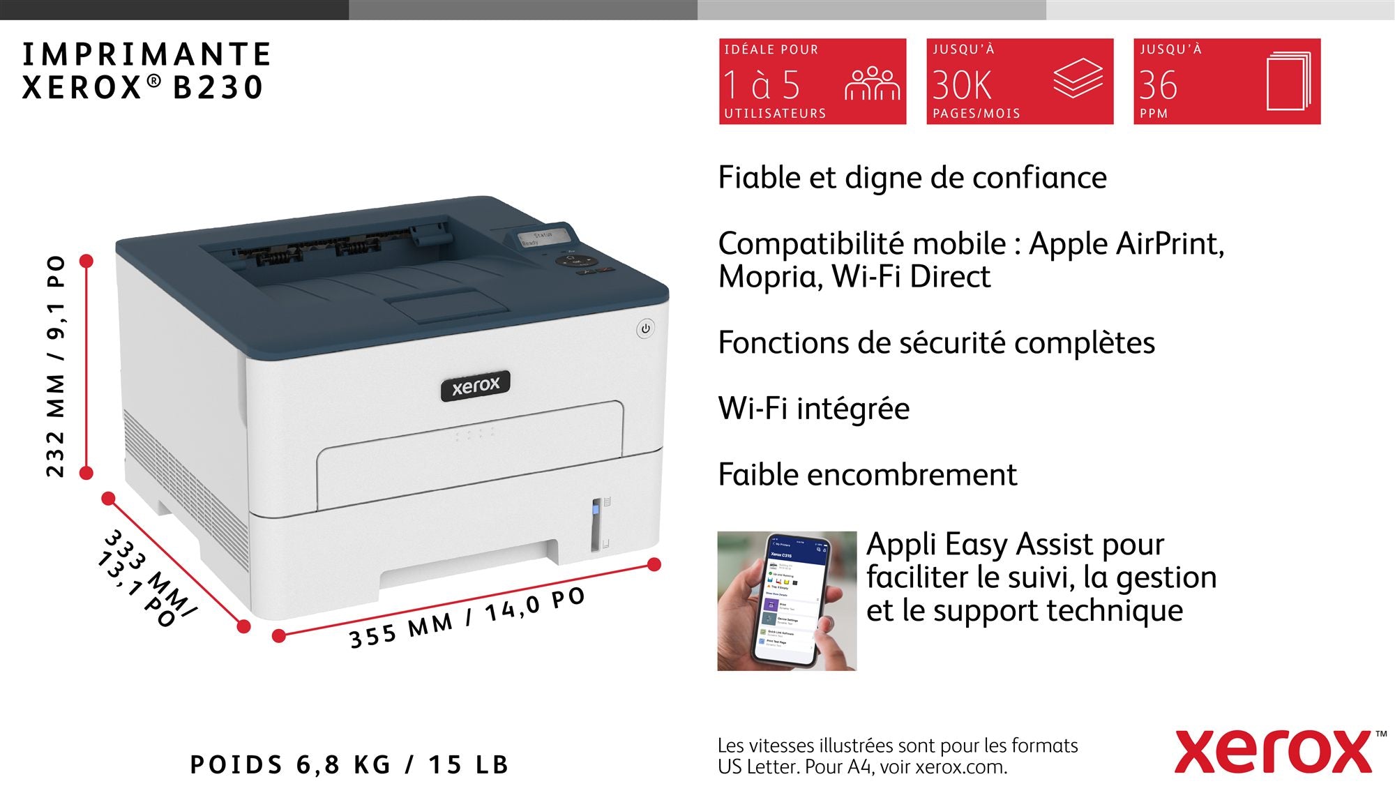 XEROX B230 MONO PRINTER
