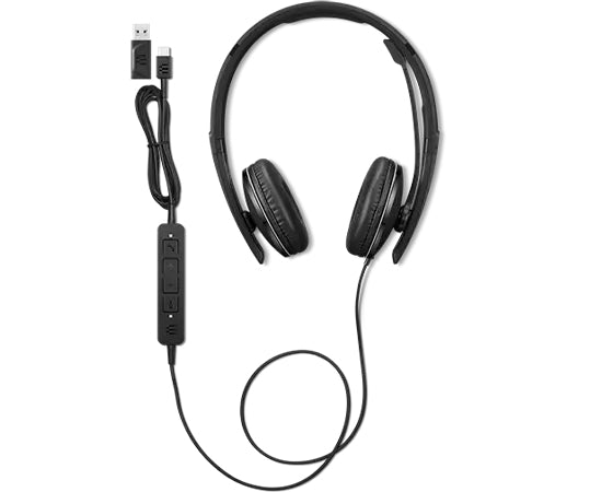 LENOVO - Gen 2 - Micro-casque - sur-oreille - filaire - USB-C - noir - certifié Zoom