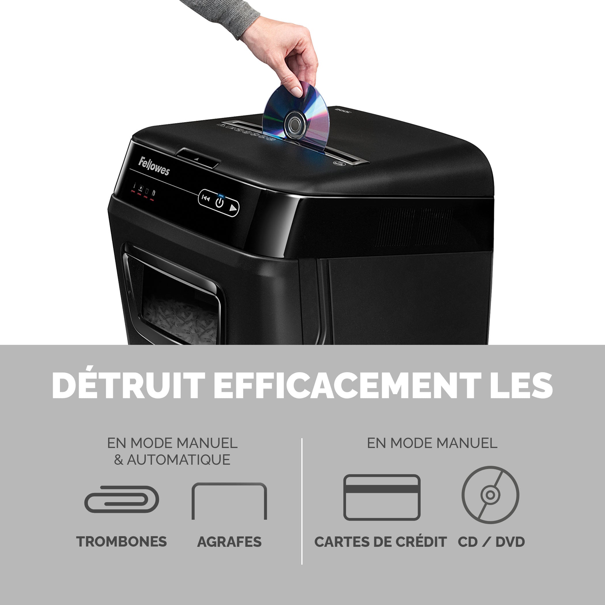 FELLOWES Destructeur AutoMax™ 200C Coupe croisée