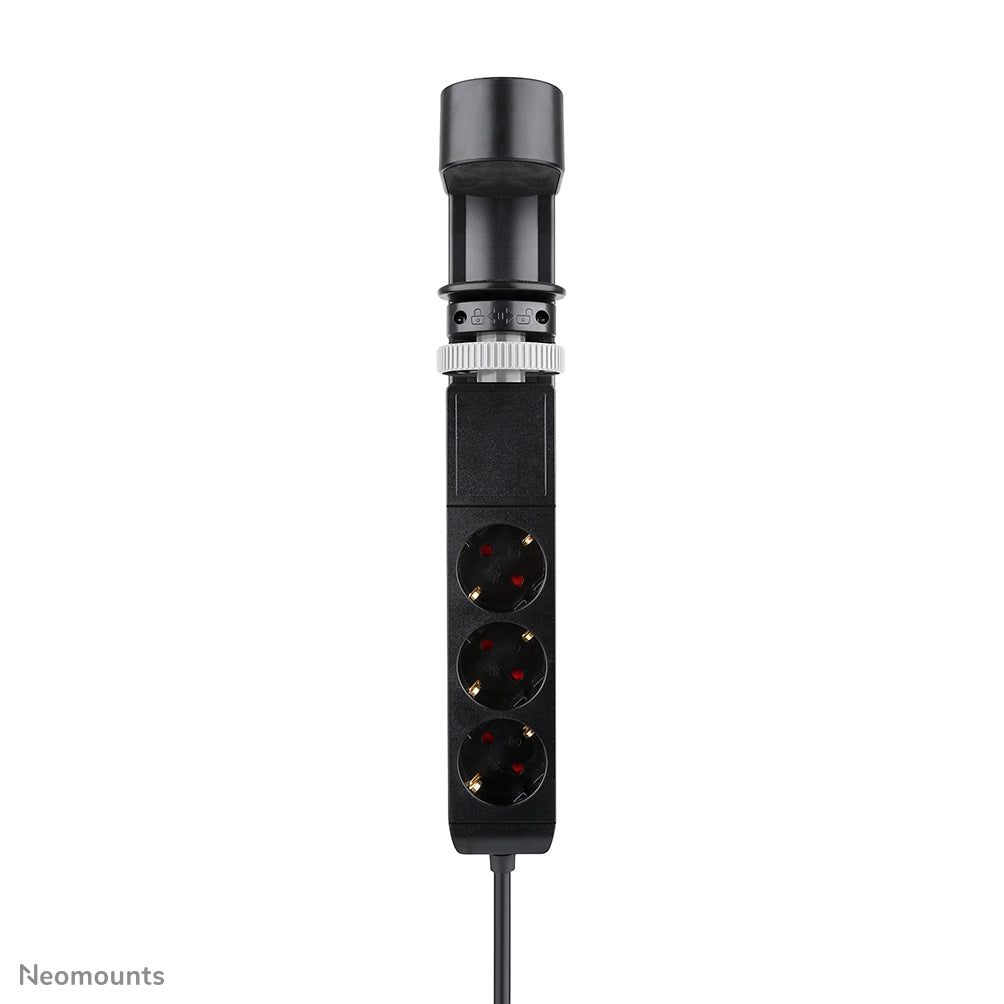 NEOMOUNTS VOLT Desk Clamp socket with Quick-charge USB Ports clamp 0-50mm 3x type-F 230V 1x USB-A 18W 2x USB-C 20W