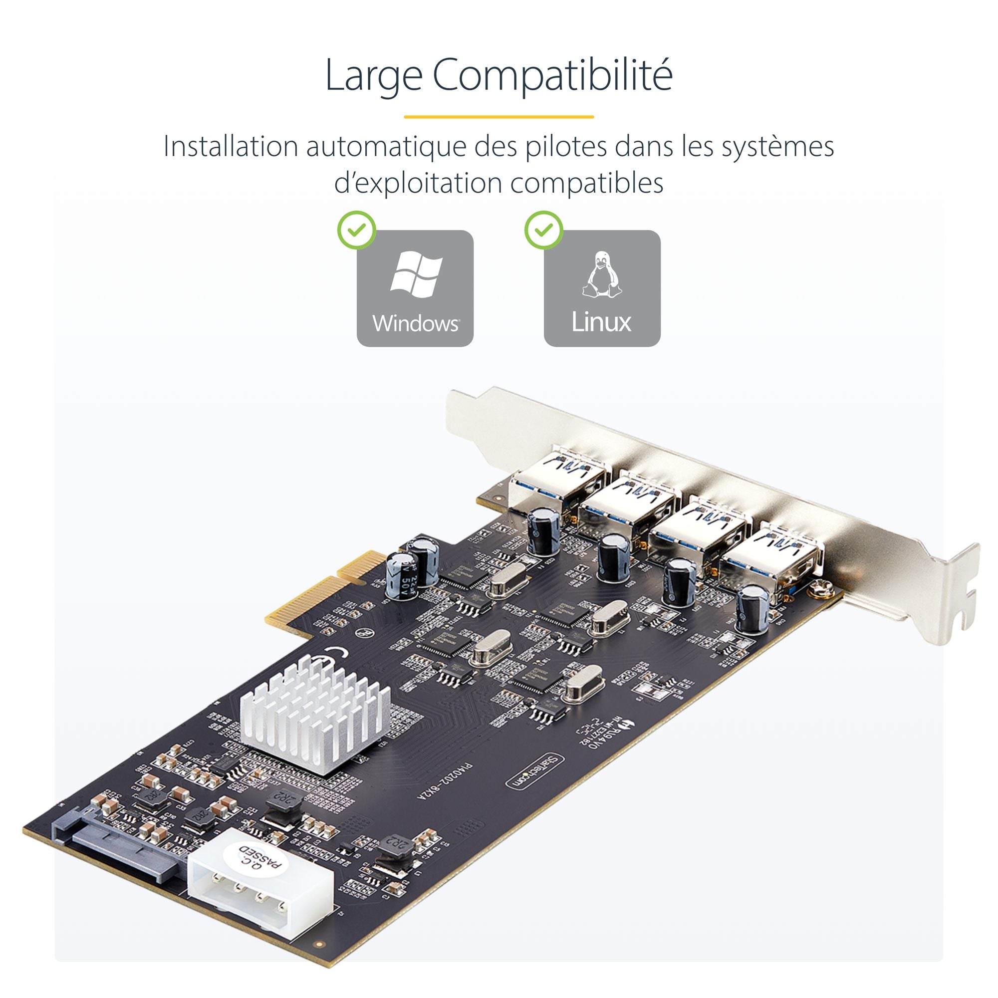 4-Port USB-A PCIe Card USB 3.2 5Gbps