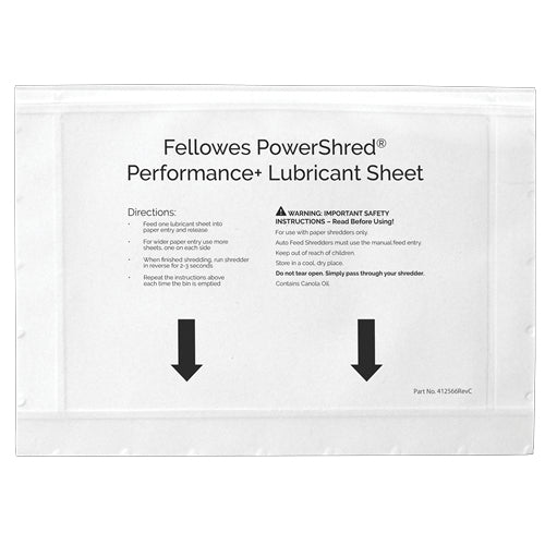 FELLOWES Powershred Performace + Lubricant Sheets