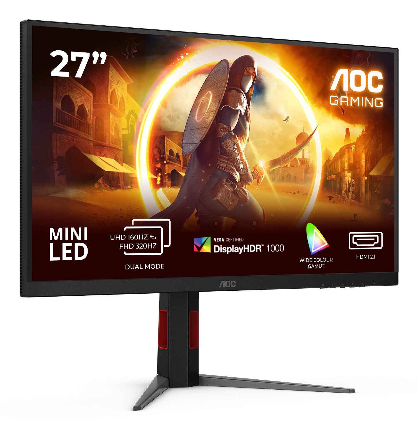 AOC U27G4XM 27p MiniLed UHD Fast IPS 1 ms 160Hz 1200cd/m2 HDMI 2.1 DP USB 3.2 HUB USB
