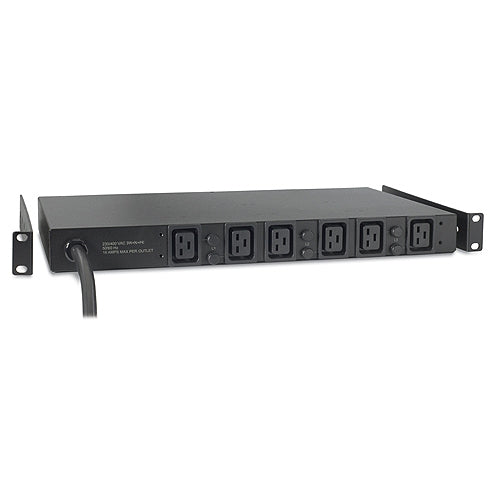 APC Basic Rack PDU Rack AC 208V 3-phase input Hubbell CS8365C output connectors 6 IEC 60320 C19 1U 2.4m cord