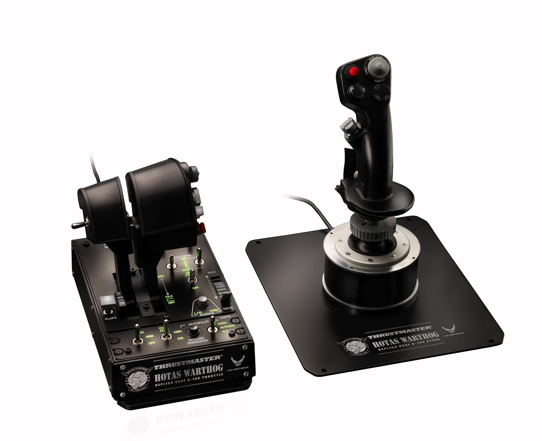 THRUSTMASTER HOTAS WARTHOG PC Joystick+panneau de contr le+double Manette des ga