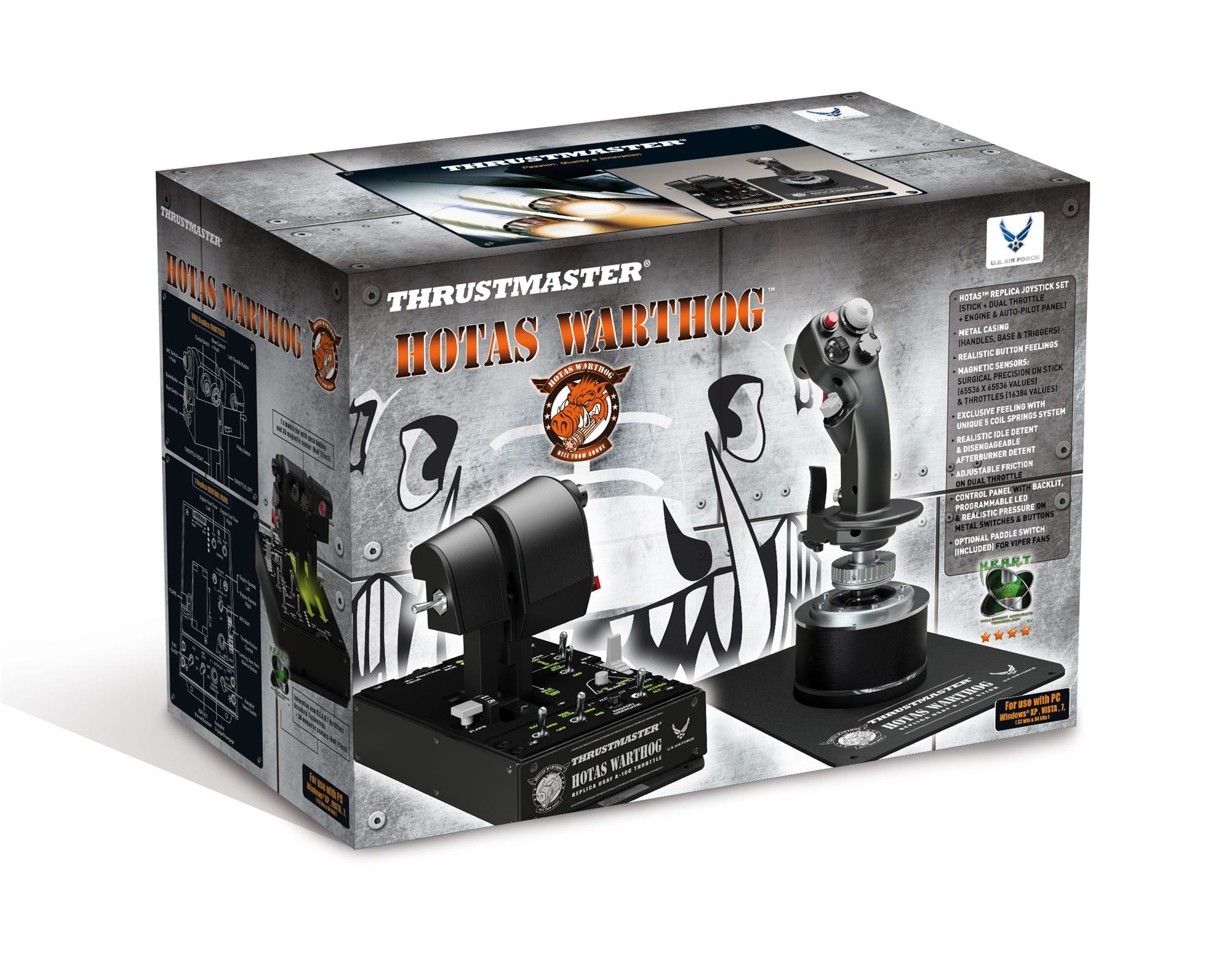 THRUSTMASTER HOTAS WARTHOG PC Joystick+panneau de contr le+double Manette des ga