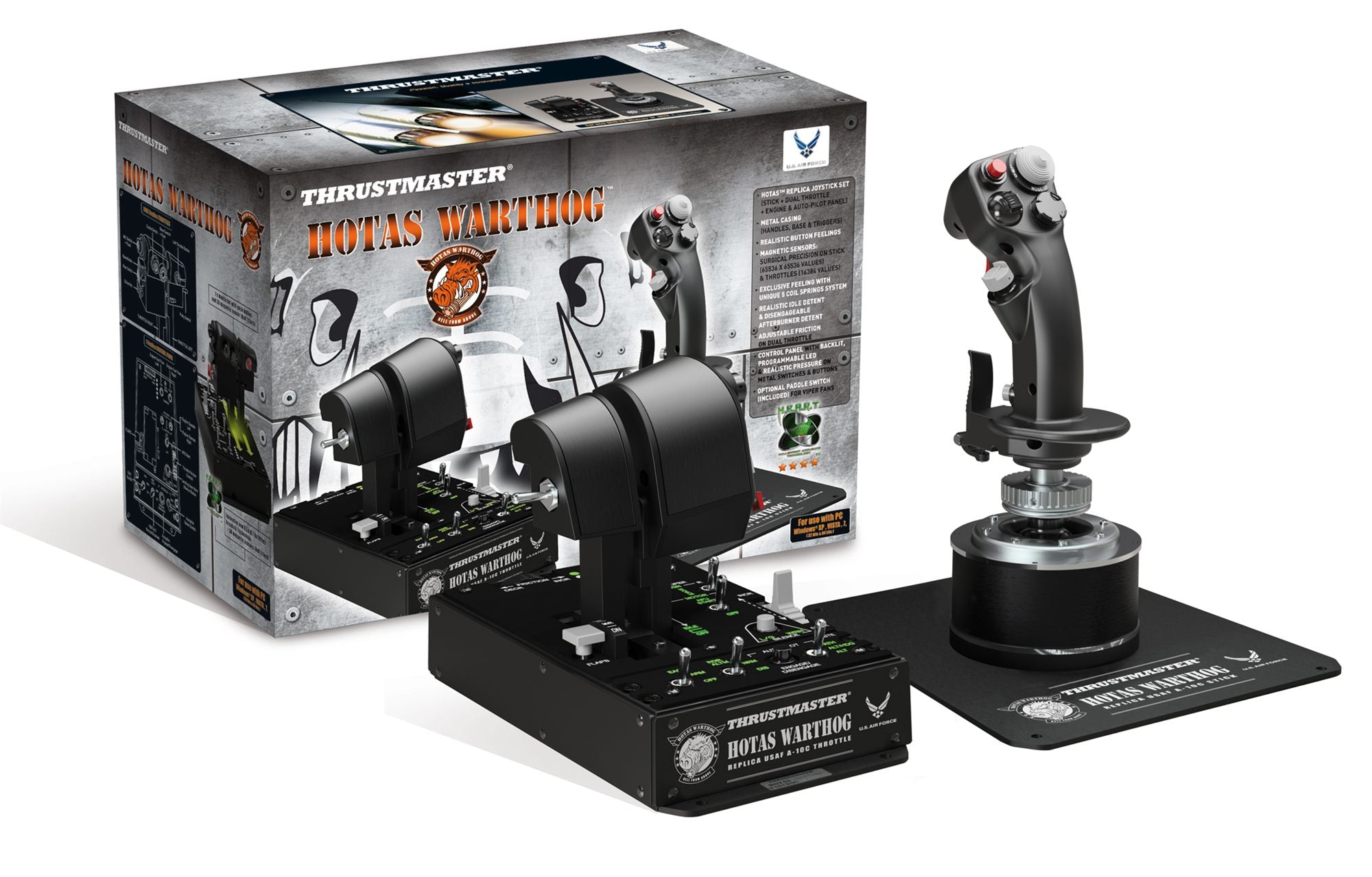 THRUSTMASTER HOTAS WARTHOG PC Joystick+panneau de contr le+double Manette des ga