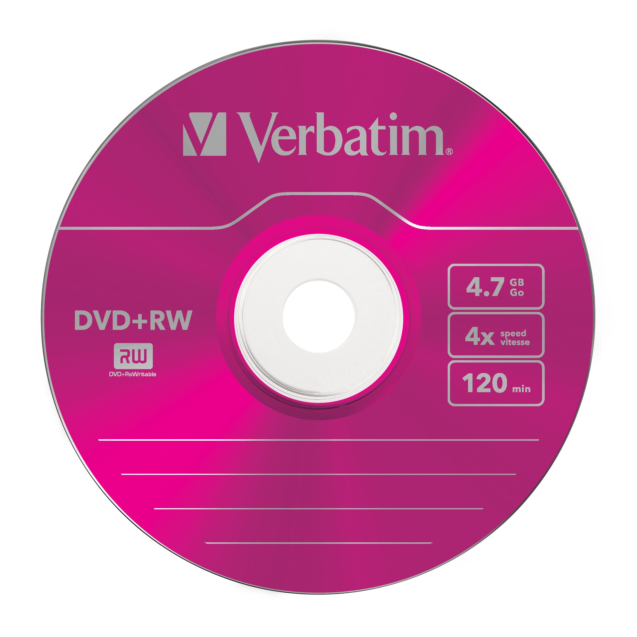 DVD+RW/4.7GB 4x ADVSERL Slim Color 5pk