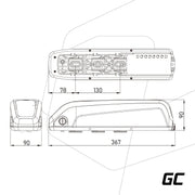 Green Cell EBIKEGCF03 Batterie pour vélo électrique 48V 14.5Ah Li-Ion avec Chargeur PowerMove