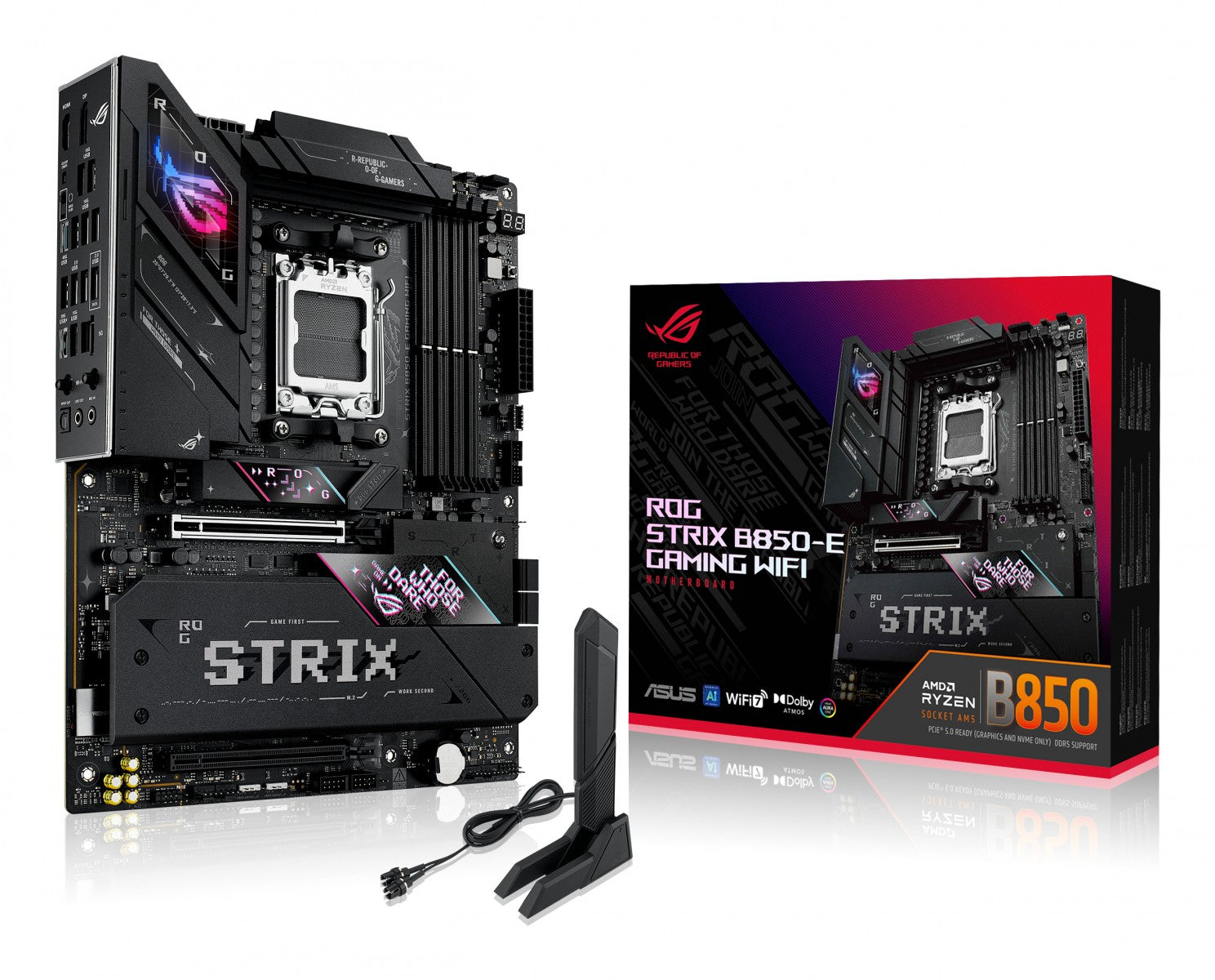 ASUS ROG STRIX B850-E GAMING WIFI AM5 DDR5 ATX MB 1xHDMI 1xDP 5xM.2 4xSATA