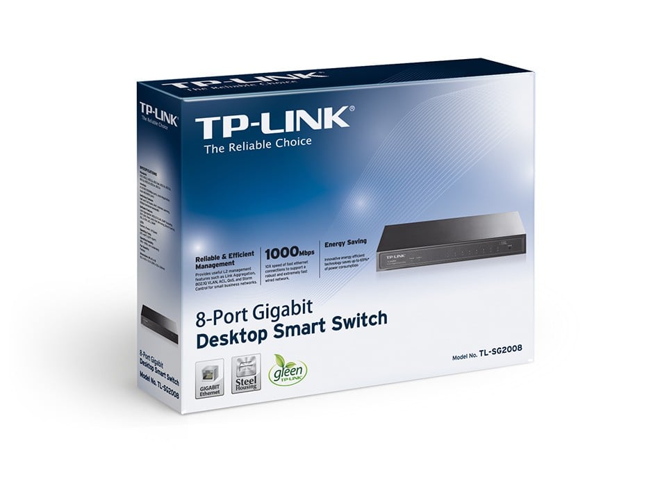 TP-Link JetStream TL-SG2008 commutateur réseau Géré L2/L2+ Gigabit Ethernet (10/100/1000) Noir