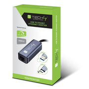 Techly IDATA USB-ETGIGA-CA Carte/Adaptateur réseau USB-C vers RJ45 Gigabit Ethernet