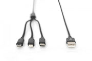 Digitus AK-300160-010-S câble USB USB A USB C 10 W Noir