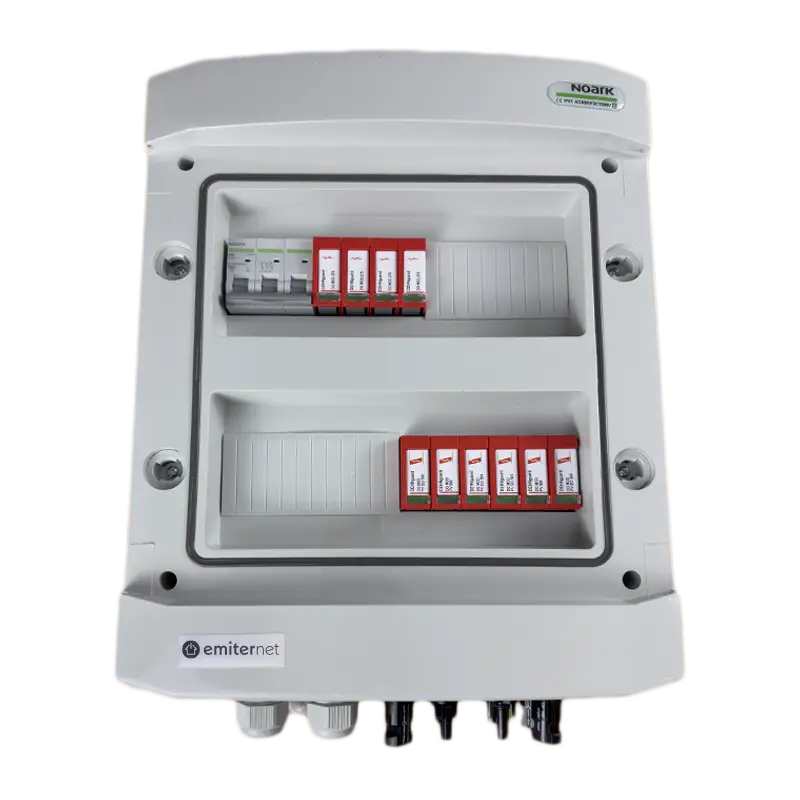 EMITER EM-941_DCAC Tableau de distribution DCAC, IP65, SPD DC Dehn 1000V type 2, 3 chaînes PV, 3 MPPT, SPD AC Dehn type 2, 63A 3-F