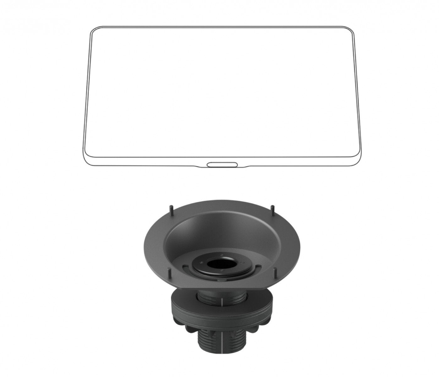 LOGITECH Tap Riser Mount Video conferencing controller mounting kit graphite for Room Solution Base Bundle Huddle Large