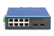 Digitus DN-651147 commutateur réseau Non-géré Fast Ethernet (10/100) Connexion Ethernet, supportant l'alimentation via ce port (PoE) Noir, Bleu