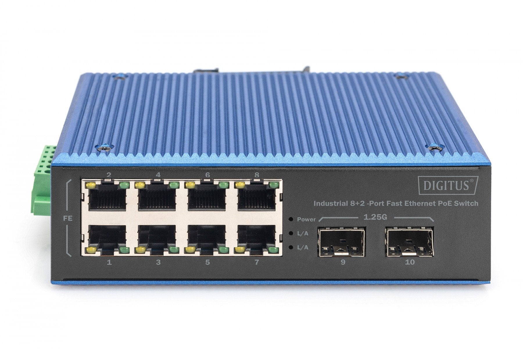 Digitus DN-651147 commutateur réseau Non-géré Fast Ethernet (10/100) Connexion Ethernet, supportant l'alimentation via ce port (PoE) Noir, Bleu