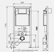 WERIT 103-000000079 Cadre WC H-112 + Supports + Bouton SWITCH blanc 174-91102700-00