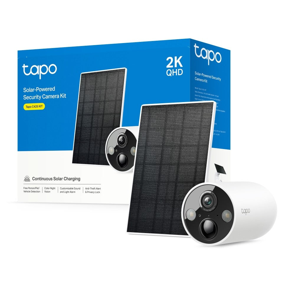 TP-LINK Solar-Powered Security Camera Kit 1x Tapo C425 1x Tapo A201
