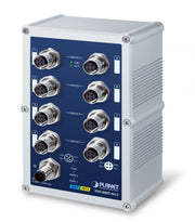 PLANET ISW-800T-M12 commutateur réseau Non-géré L2 Fast Ethernet (10/100) Bleu, Gris
