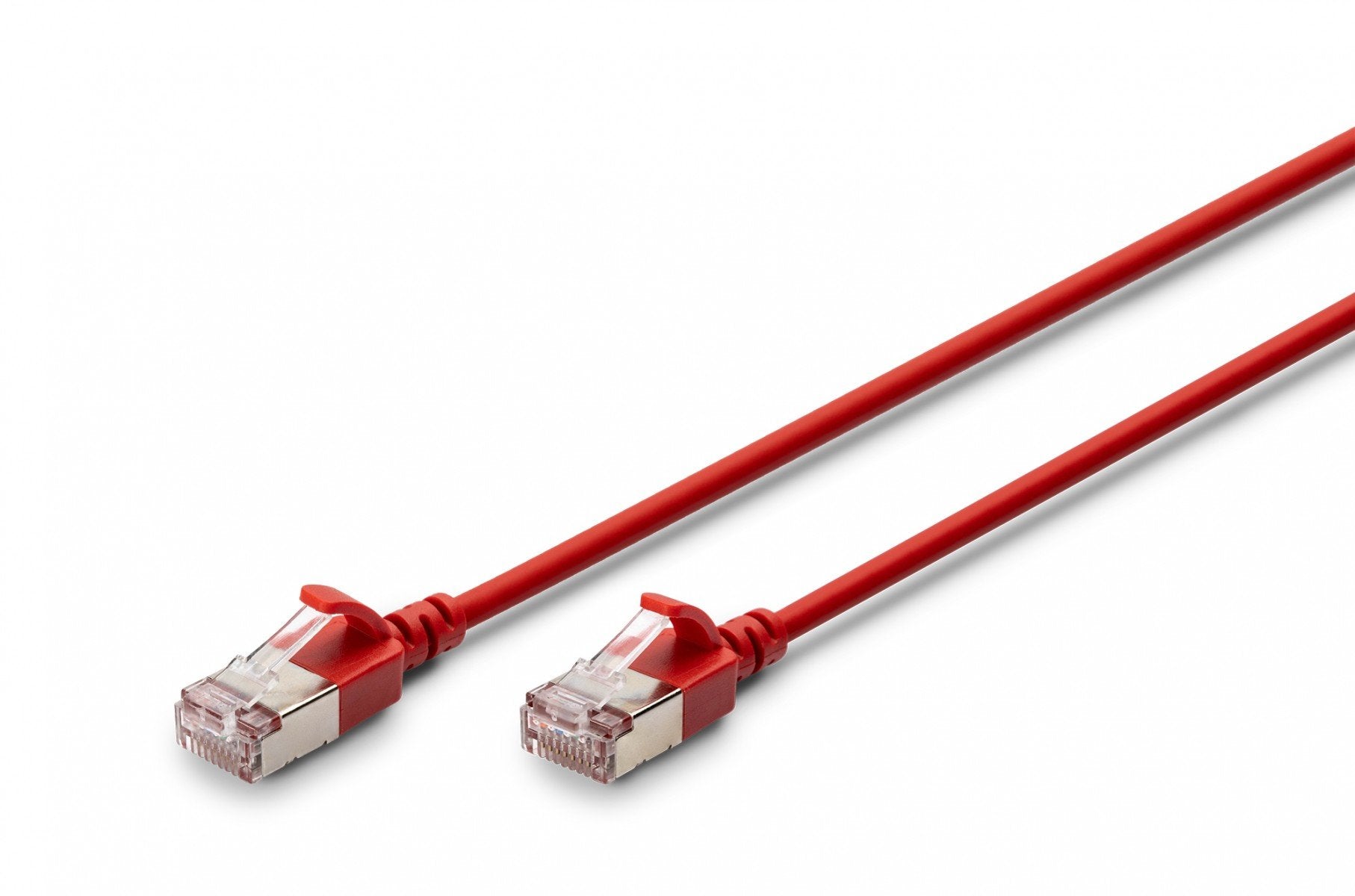 Câble patch RJ45-RJ45 slim, Cat. 6A, F/FTP, AWG 32/7, LSOH, 1 m, rouge
