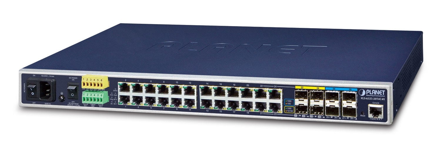 PLANET IGS-6325-20T4C4X commutateur réseau Géré L3 Gigabit Ethernet (10/100/1000) 1U Bleu