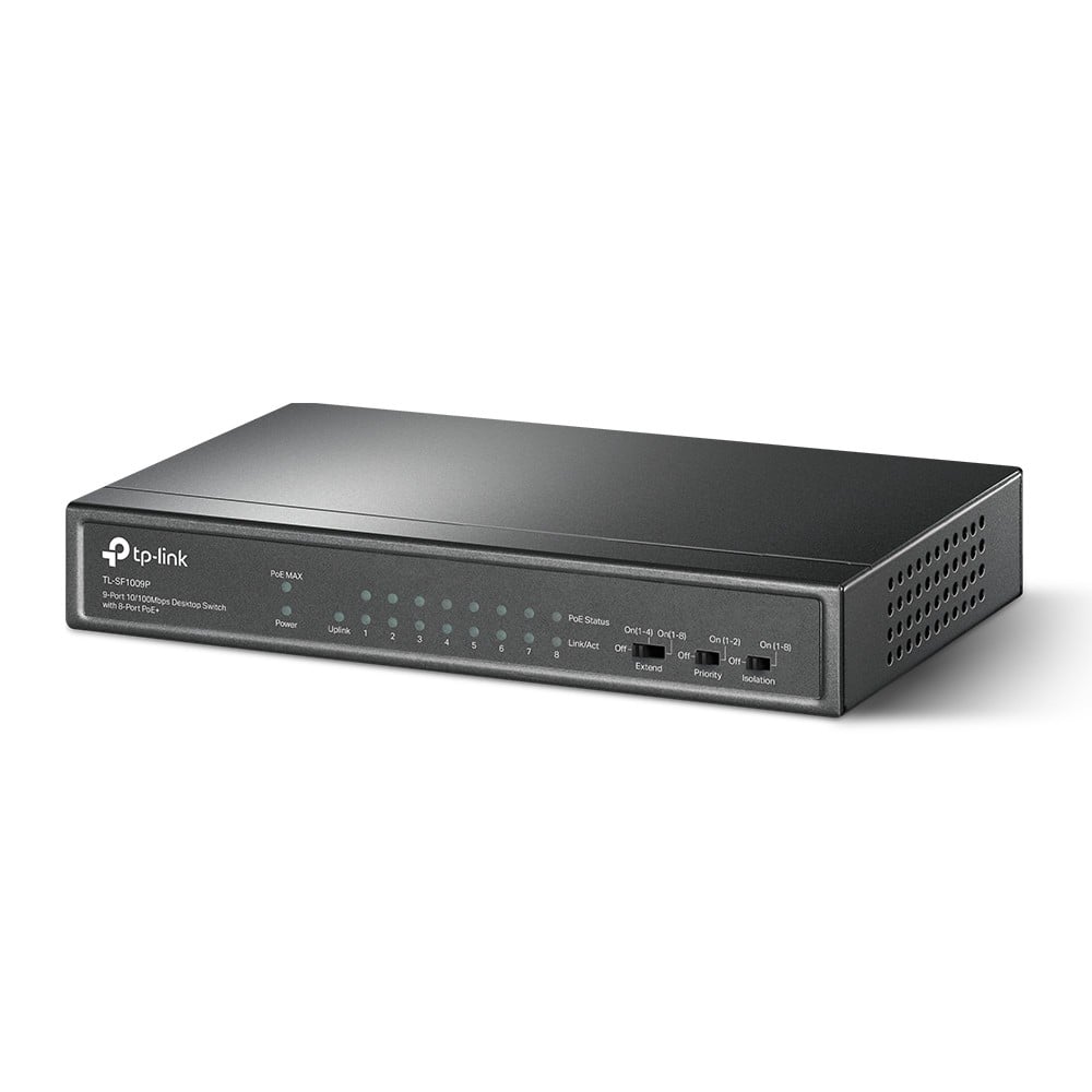 9-Port Desktop Switch 8-Port PoE+