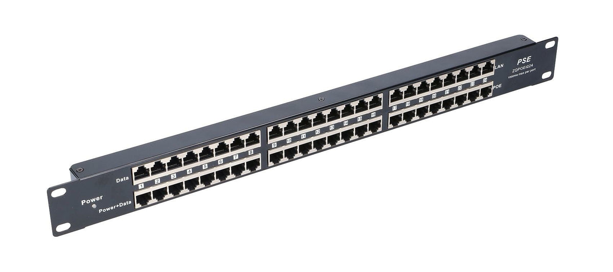 Extralink 24 ports | Injecteur PoE | 24x 100Mb/s RJ45, Boîtier Rack