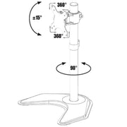 Techly ICA-LCD 2500 Support de moniteur rotatif pour écran LCD de 13 a 27” jusqu'a 10kg
