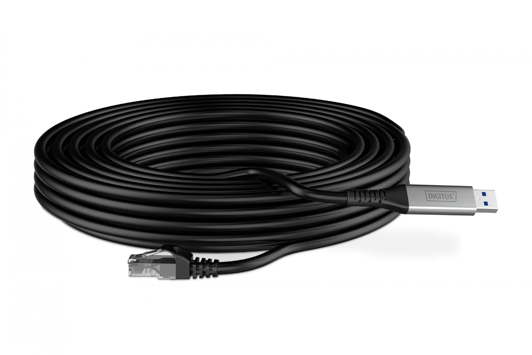 Câble adaptateur USB-A vers RJ45 Cat. 6A S/FTP, 1 Gbit/s, USB 3.2 Gen1, LSZH, 10 m