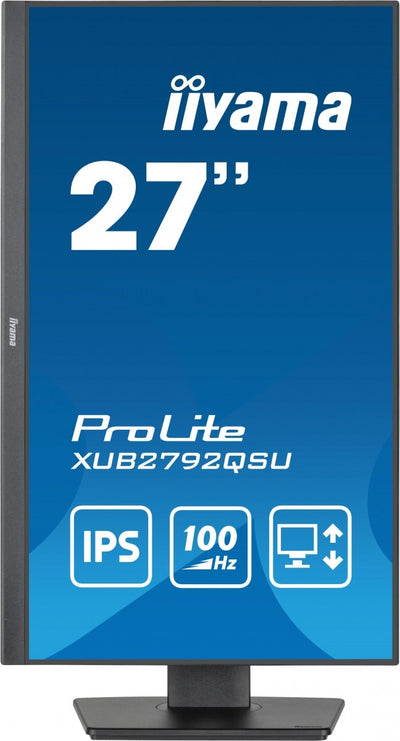 iiyama ProLite XUB2792QSU-B6 écran plat de PC 68,6 cm (27") 2560 x 1440 pixels Quad HD LED Noir