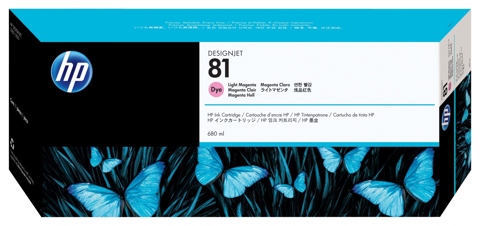 HP 81 original dye Ink cartridge C4935A light magenta standard capacity 680ml 1-pack
