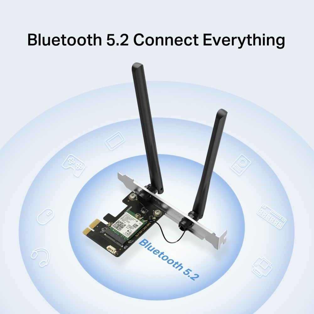 Mercusys MA80XE carte réseau Interne WLAN / Bluetooth 3000 Mbit/s