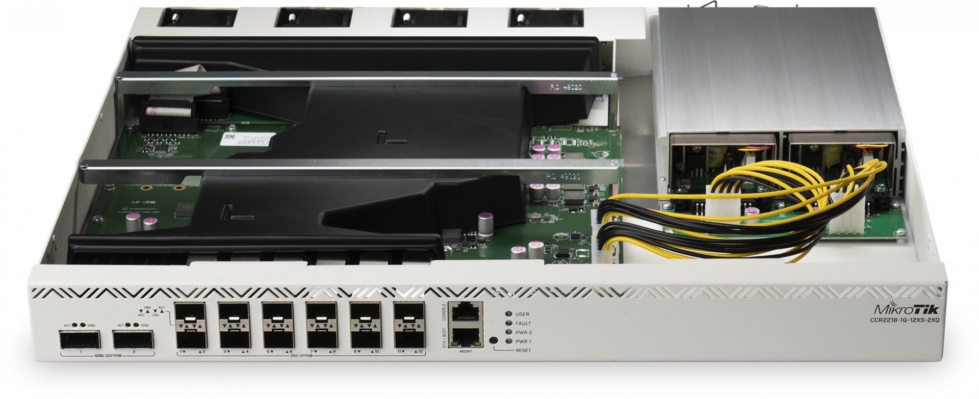 MikroTik Cloud Core Router 2216-1G-12XS-2XQ, 16-core CPU, 2x 100G QSFP, 14x 25G SFP