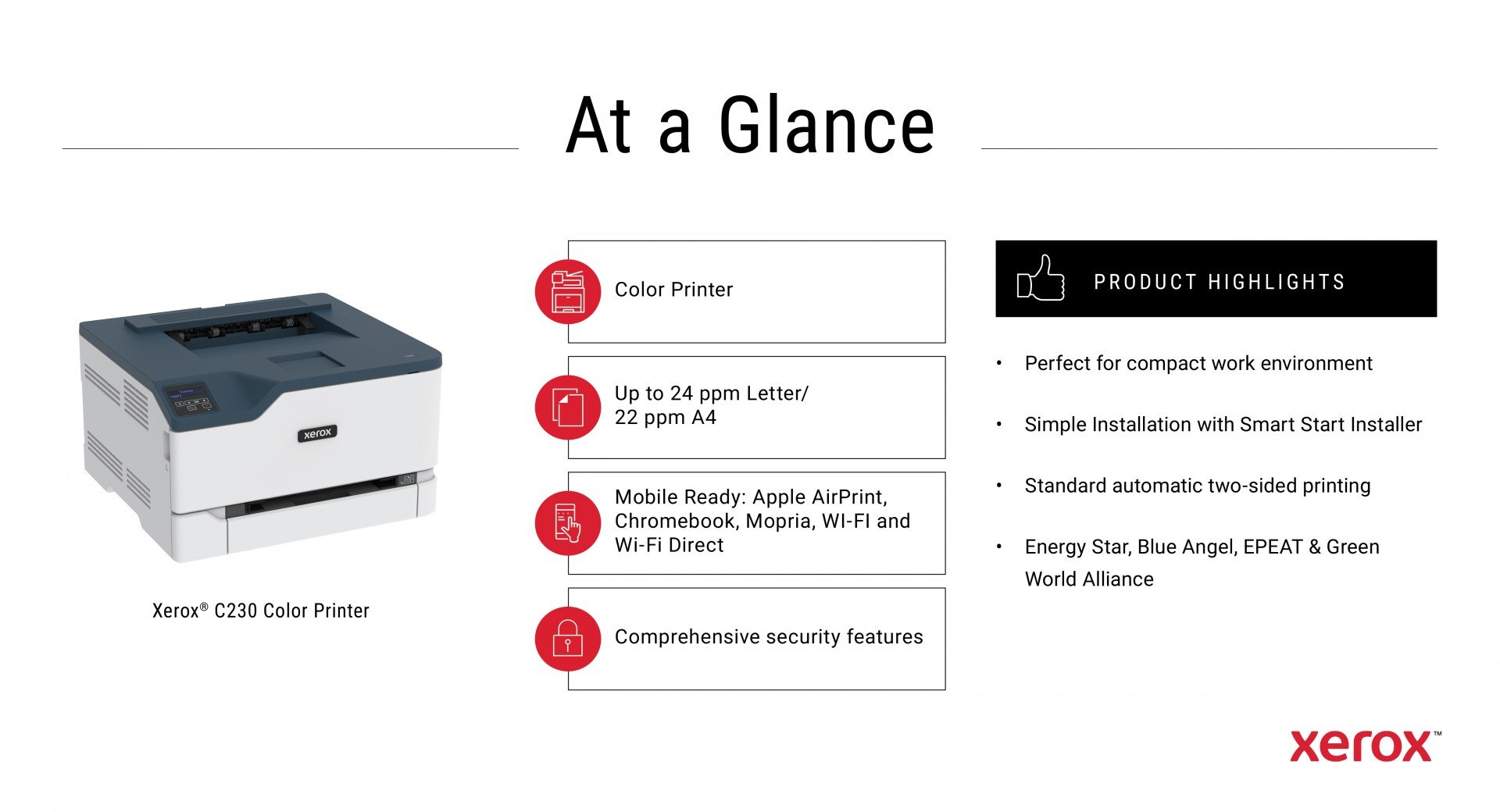 XEROX C230 COLOR PRINTER