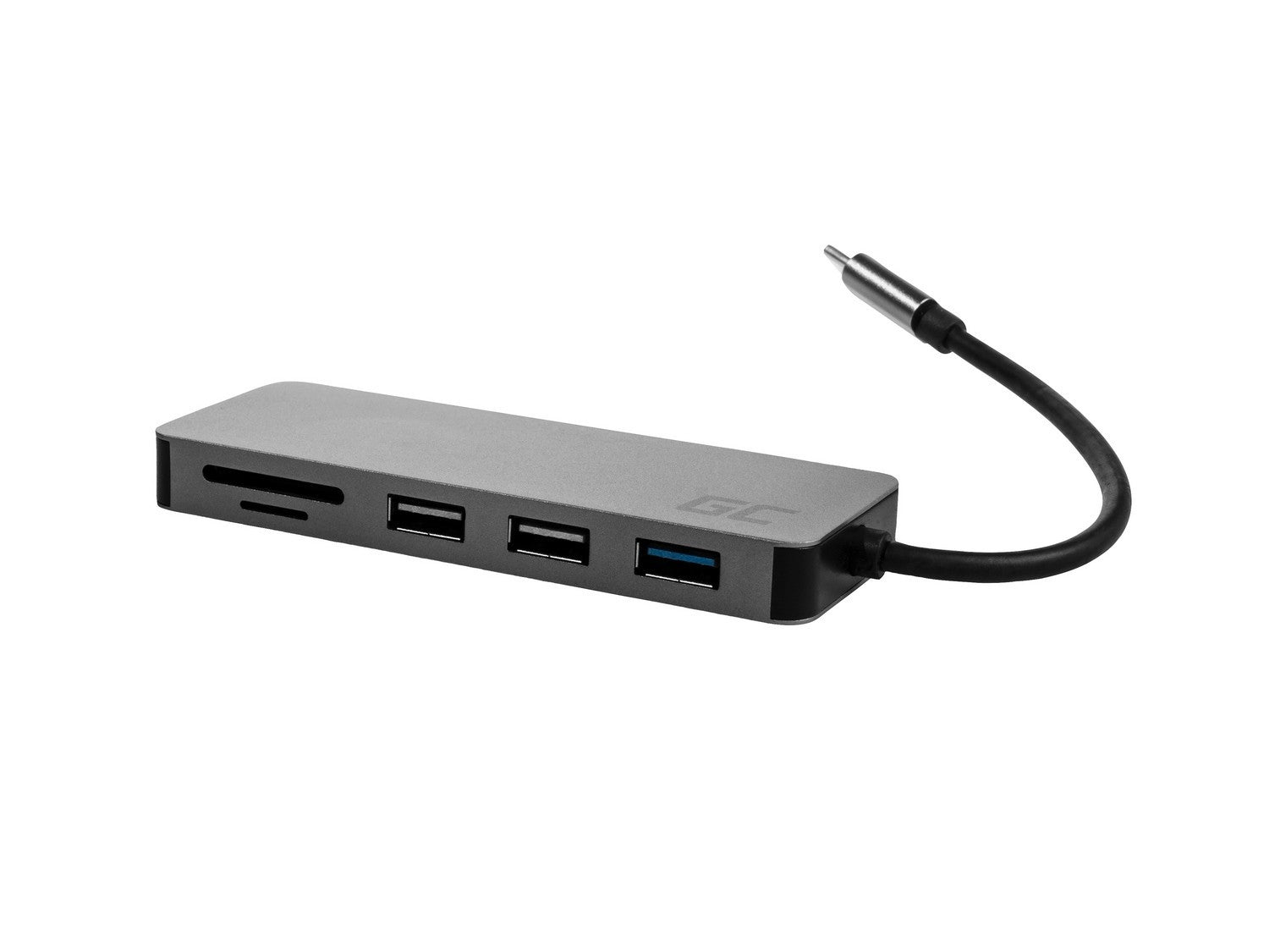 Green Cell AK50 hub & concentrateur USB 3.2 Gen 1 (3.1 Gen 1) Type-C Argent