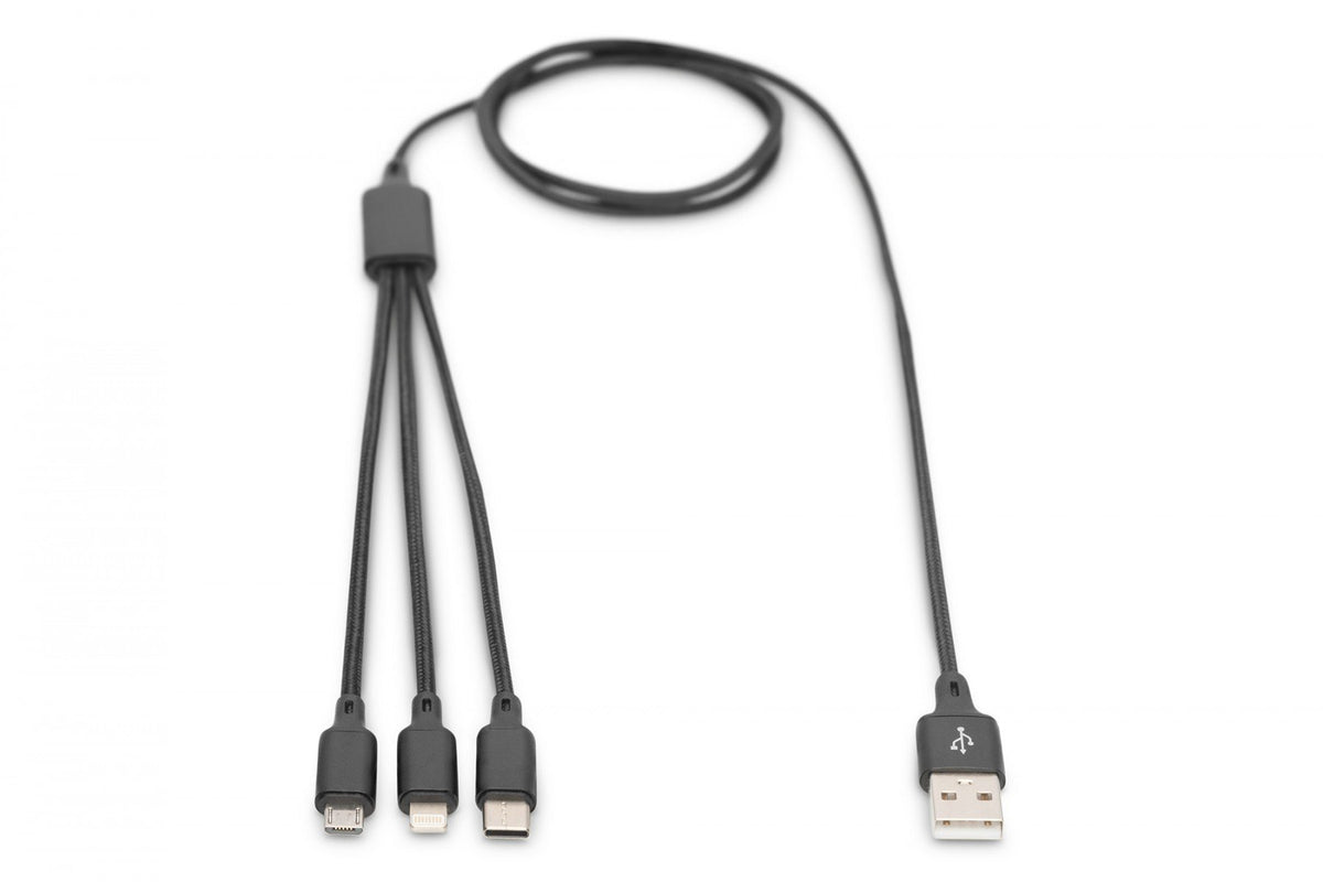 Digitus AK-300160-010-S câble USB USB A USB C 10 W Noir