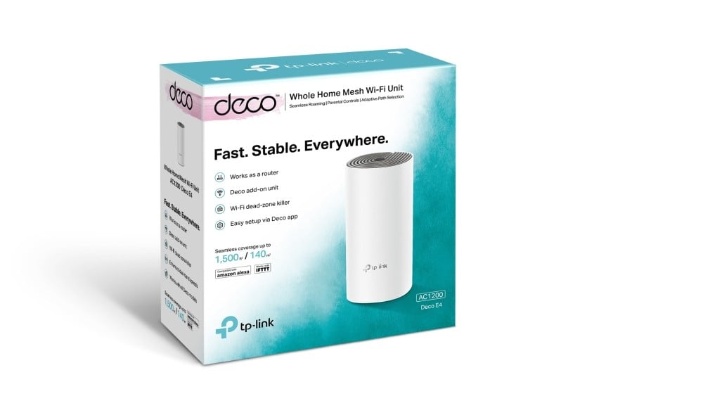TP-Link Deco E4 (1-pack) Bi-bande (2,4 GHz / 5 GHz) Wi-Fi 5 (802.11ac) Blanc, Gris Interne