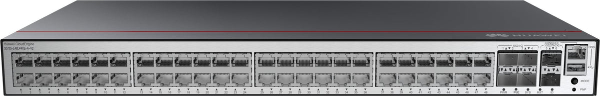 HUAWEI S5735-L48LP4XE-A-V2 48x10/100/1000BASE-T Ports 4x10GE SFP+ ports 2x12GE Stack Ports PoE+ AC Power
