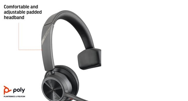 HP Poly Voyager 4310-M UC Headset +USB-A to USB-C Cable +BT700 dongle Sans fil Arceau Bureau/Centre d'appels USB Type-A Bluetooth Socle de chargement Noir